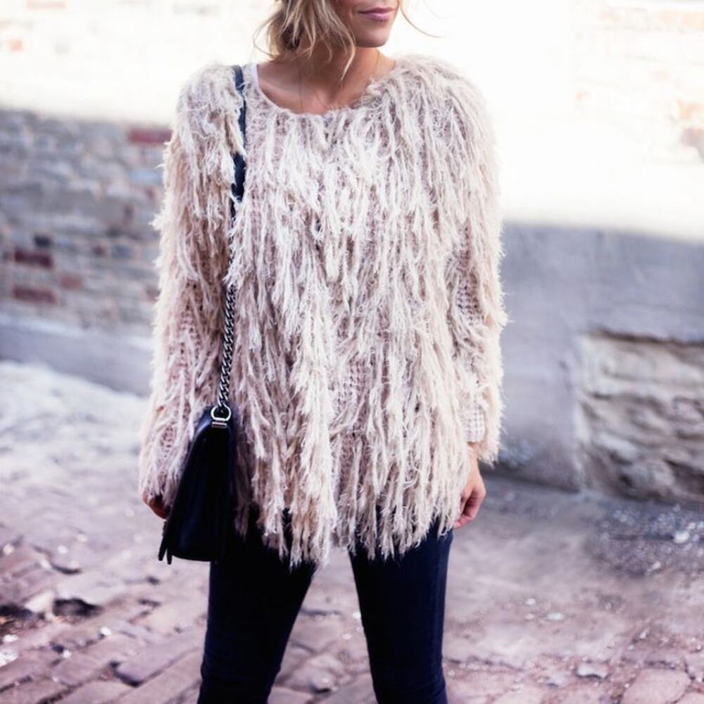 Free People Faithful Shaggy Cardigan New XS